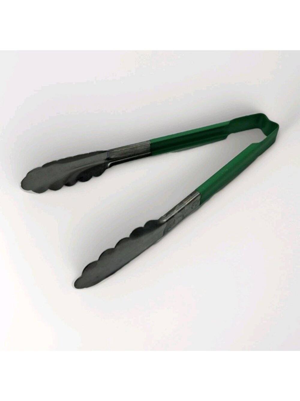 Vollrath 4780970 Jacob's Pride® 9-1/2" Stainless Steel Scalloped Tongs-Green